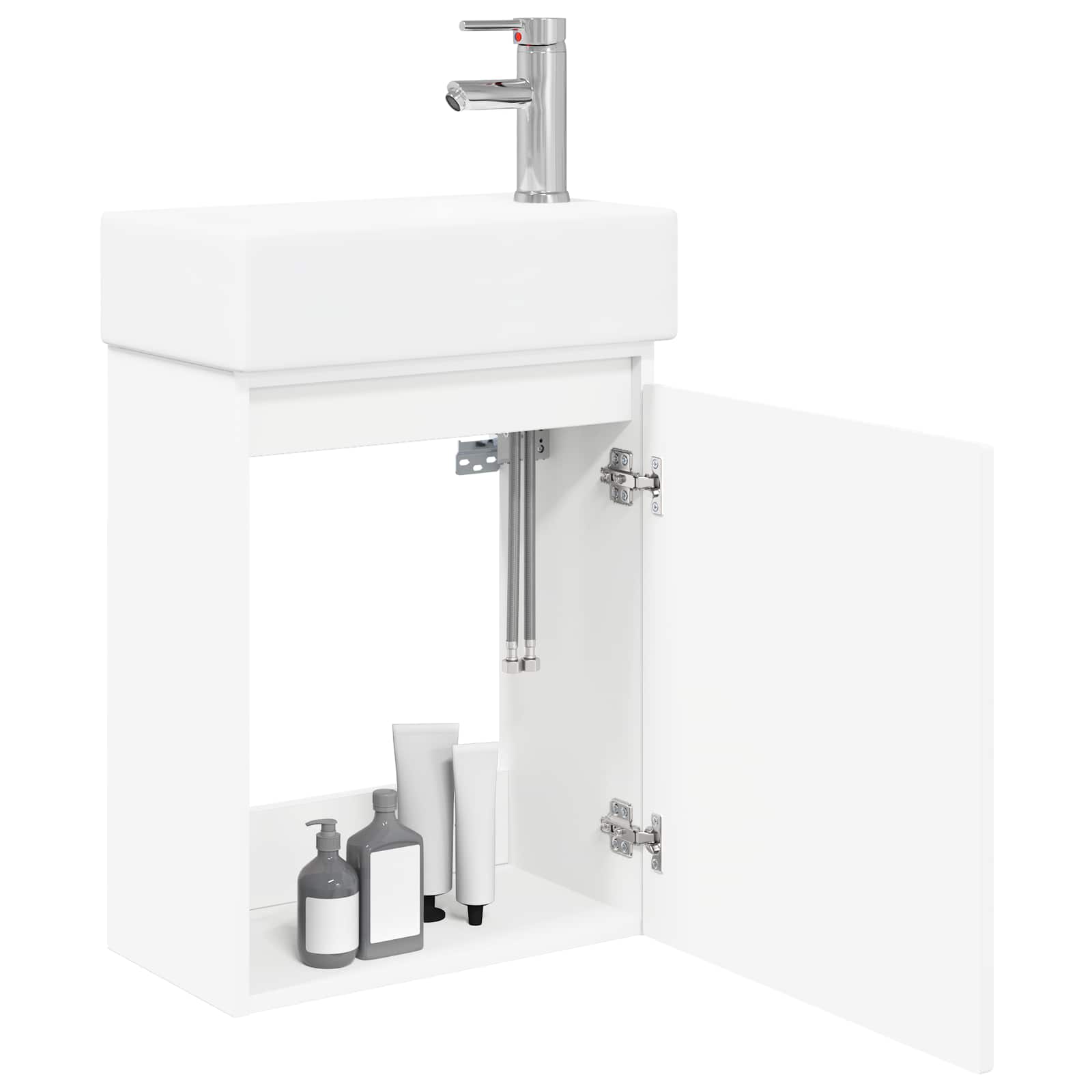 Mobile bagno con rubinetto Bianco 45,5 x 22,5 x 84 cm | homemem39