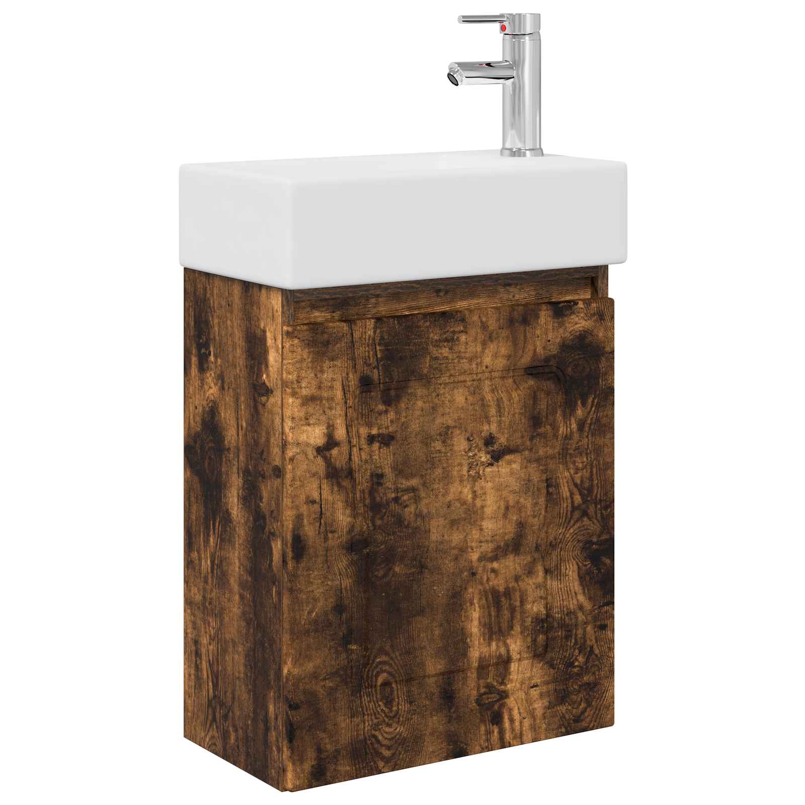 Mobile bagno con rubinetto Rovere Fumo 45,5 x 22,5 x 84 cm | homemem39