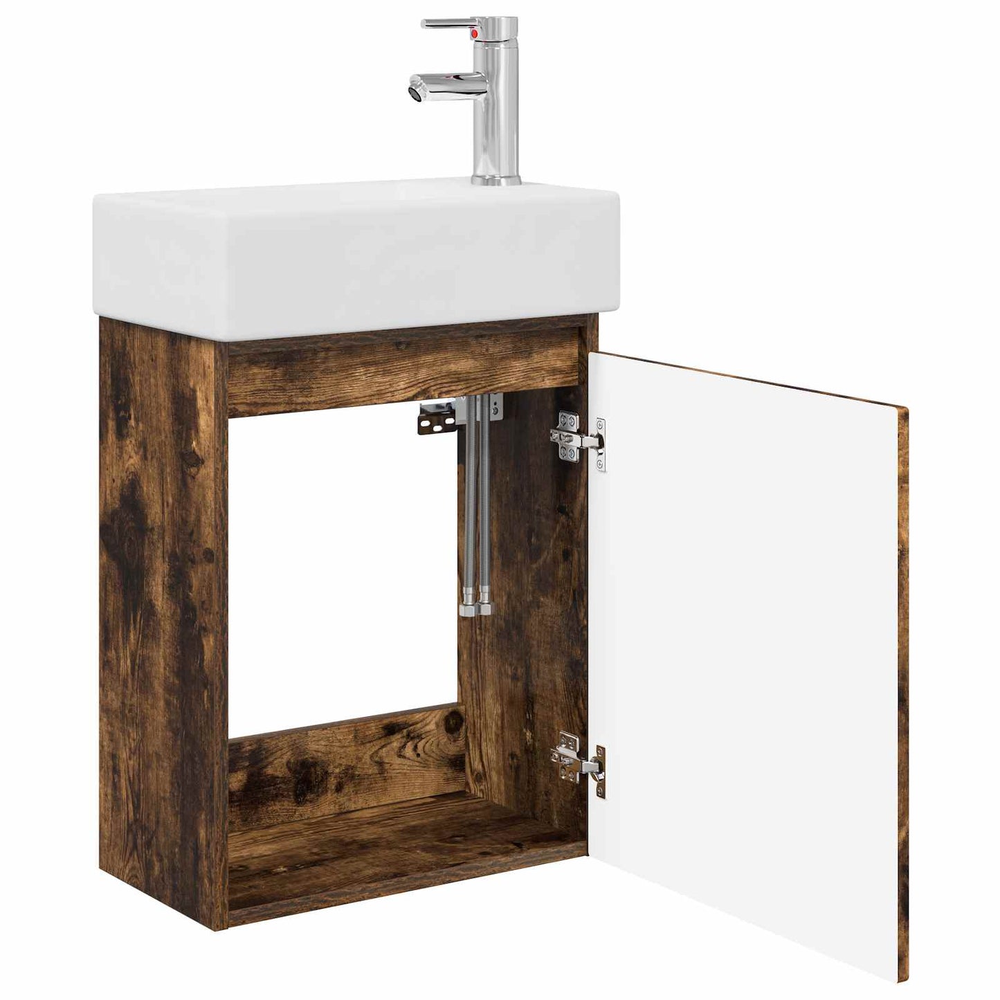 Mobile bagno con rubinetto Rovere Fumo 45,5 x 22,5 x 84 cm | homemem39