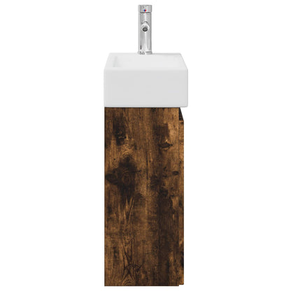 Mobile bagno con rubinetto Rovere Fumo 45,5 x 22,5 x 84 cm