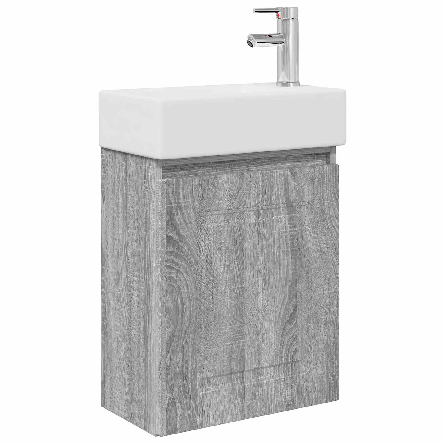 Mobile bagno con rubinetto Sonoma grigio 45,5 x 22,5 x 84 cm | homemem39