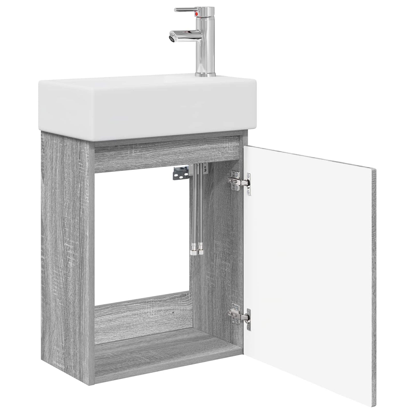 Mobile bagno con rubinetto Sonoma grigio 45,5 x 22,5 x 84 cm | homemem39