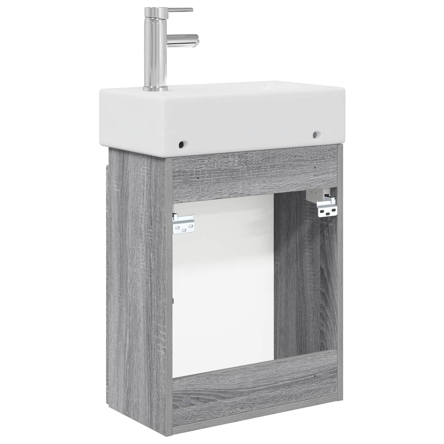 Mobile bagno con rubinetto Sonoma grigio 45,5 x 22,5 x 84 cm | homemem39