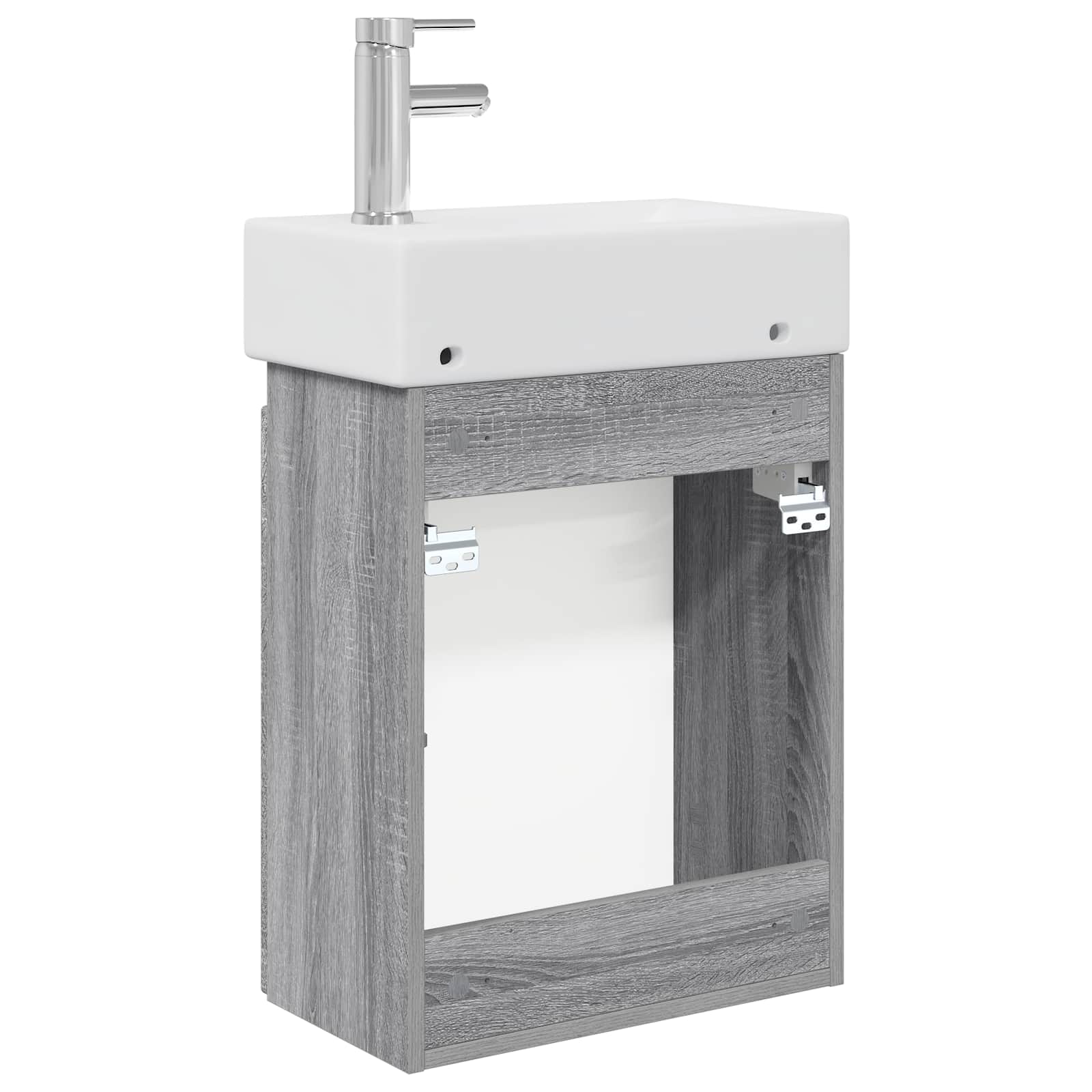Mobile bagno con rubinetto Sonoma grigio 45,5 x 22,5 x 84 cm | homemem39