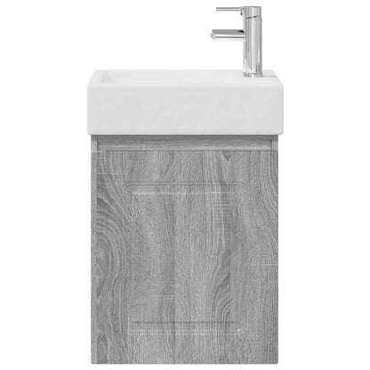Mobile bagno con rubinetto Sonoma grigio 45,5 x 22,5 x 84 cm | homemem39