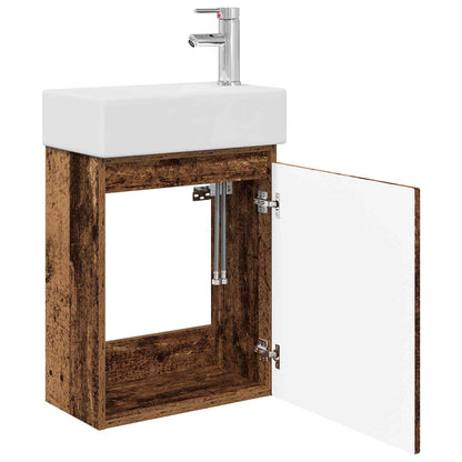 Mobile bagno con rubinetto Legno antico 45,5 x 22,5 x 84 cm | homemem39