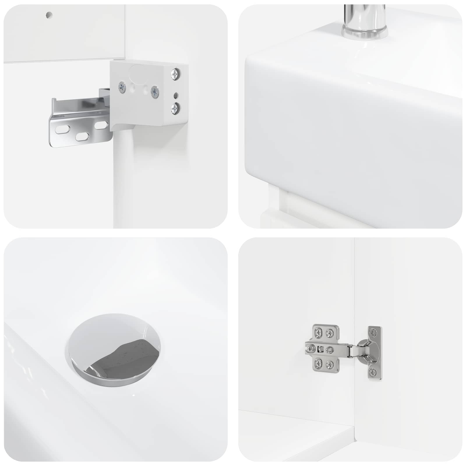 Mobile bagno con rubinetto Bianco 45,5 x 25,5 x 84 cm | homemem39