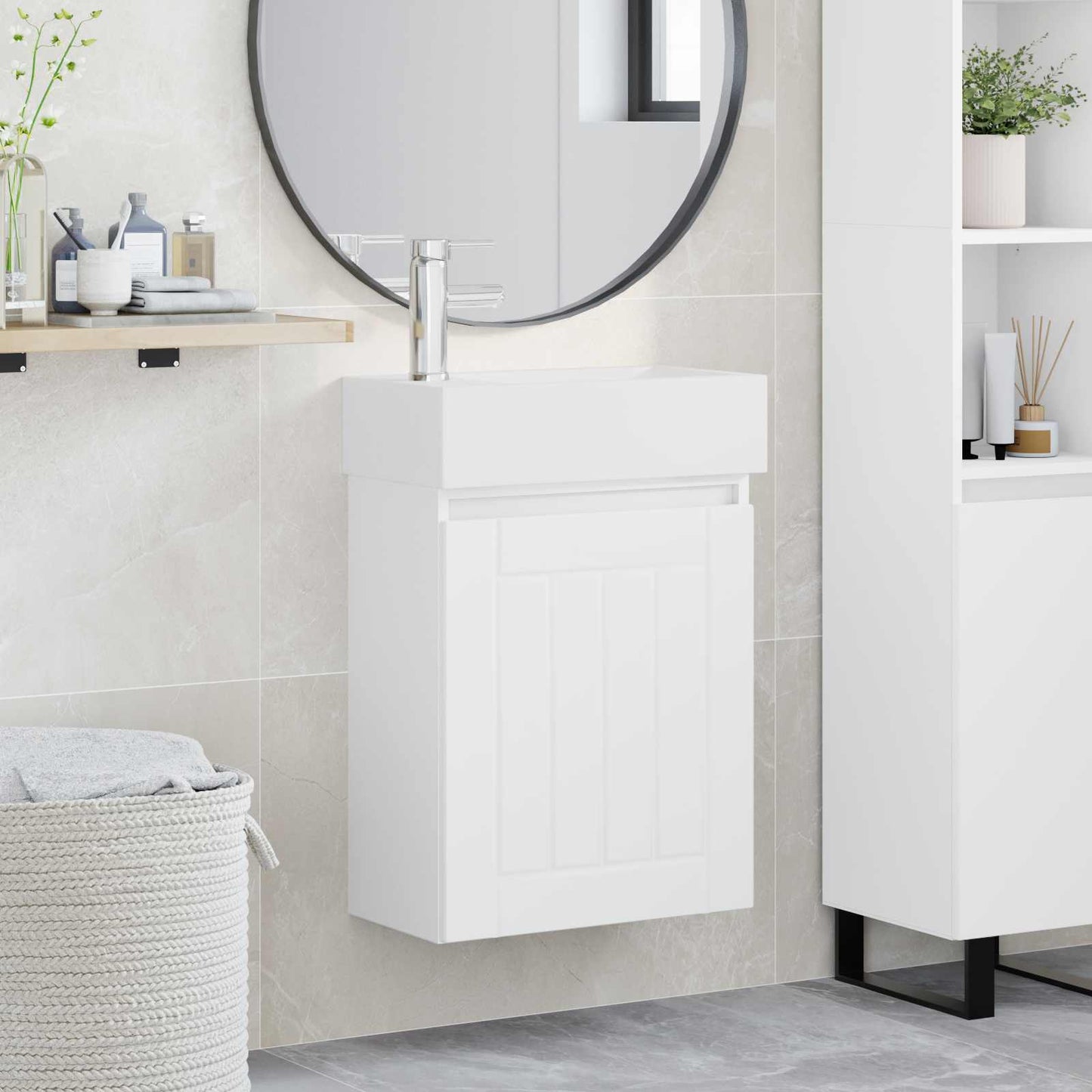Mobile bagno con rubinetto Bianco 45,5 x 25,5 x 84 cm | homemem39