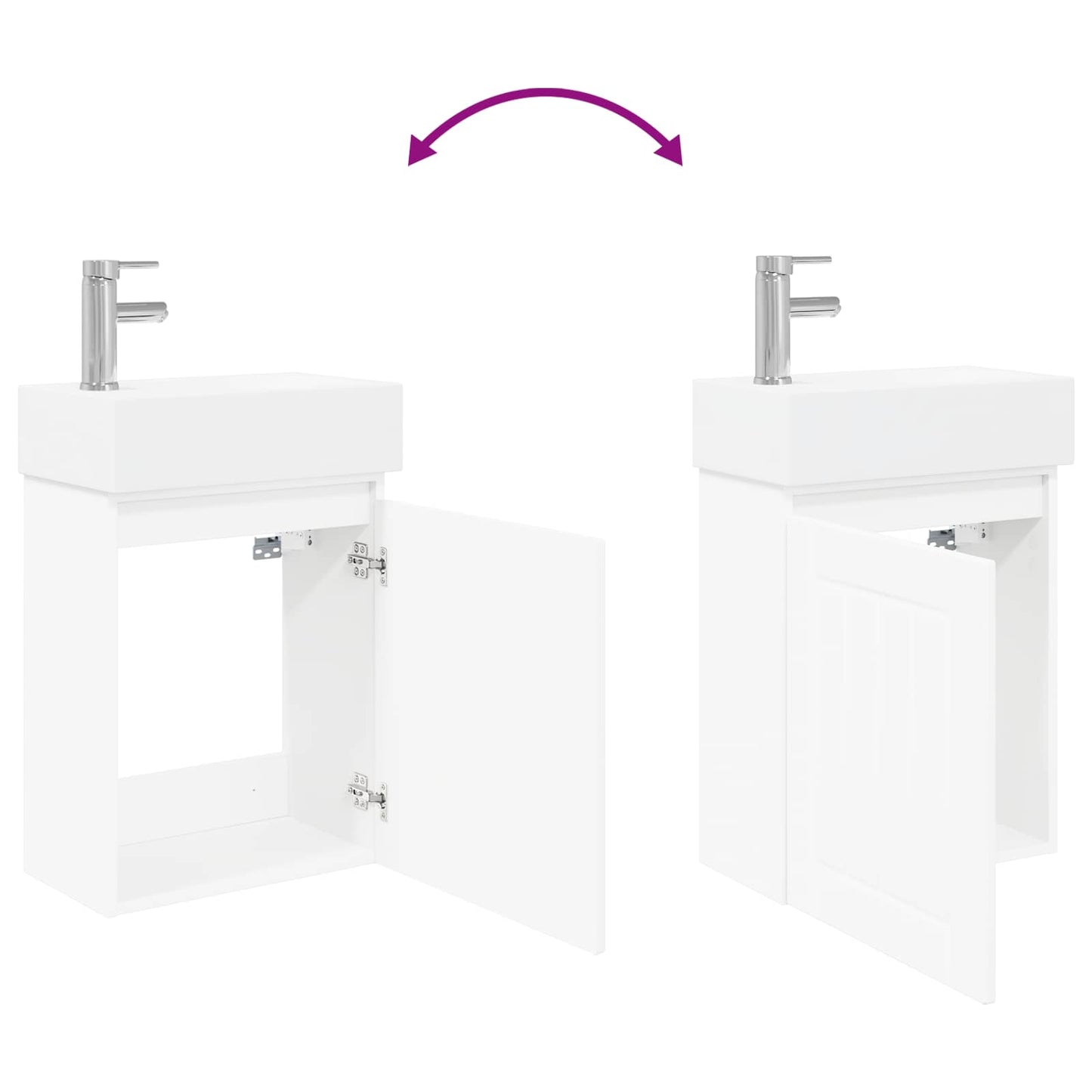 Mobile bagno con rubinetto Bianco 45,5 x 25,5 x 84 cm | homemem39
