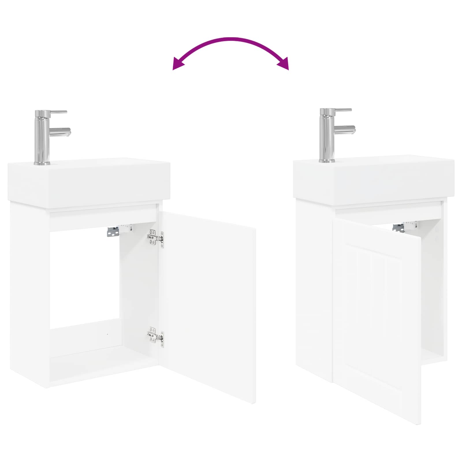 Mobile bagno con rubinetto Bianco 45,5 x 25,5 x 84 cm | homemem39