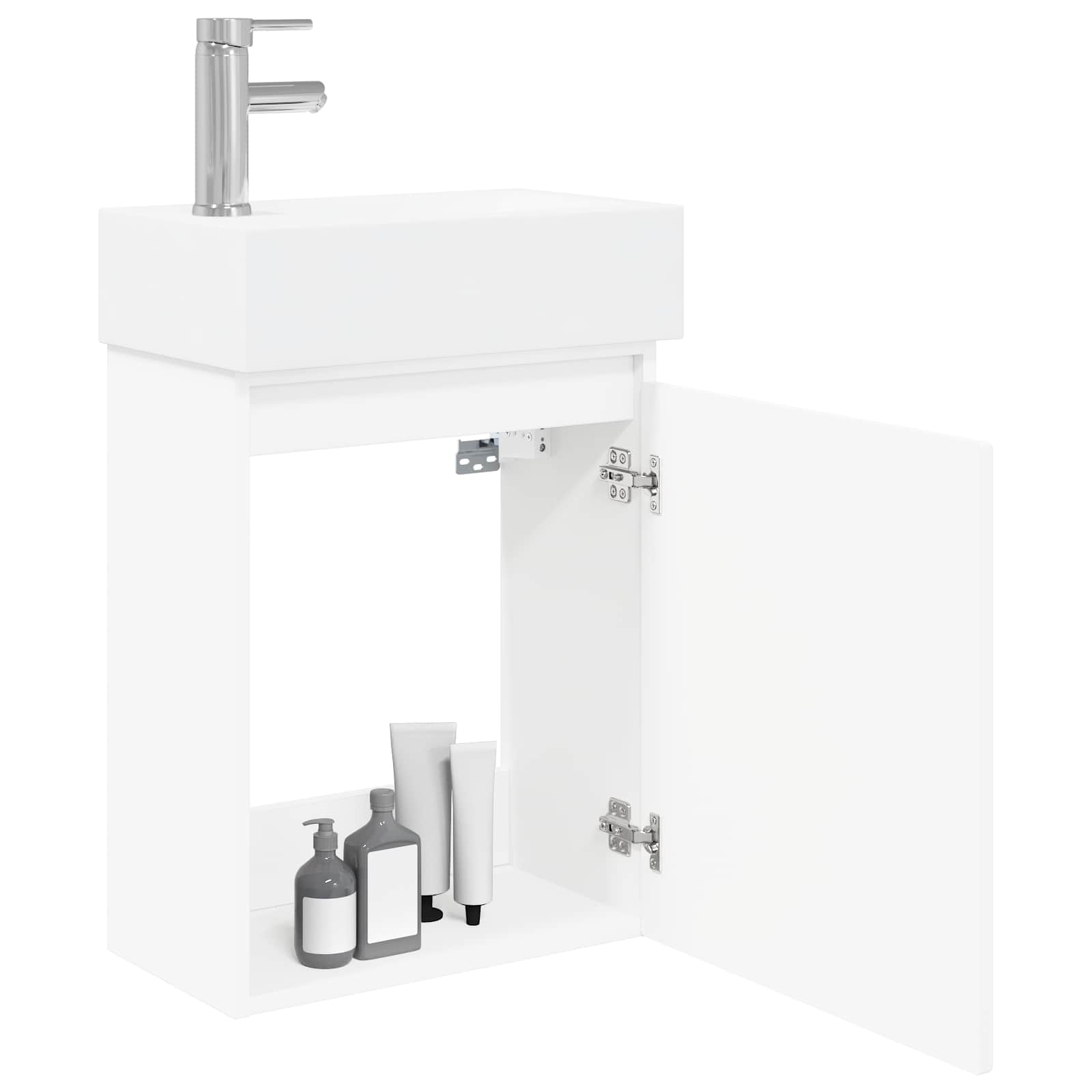 Mobile bagno con rubinetto Bianco 45,5 x 25,5 x 84 cm | homemem39
