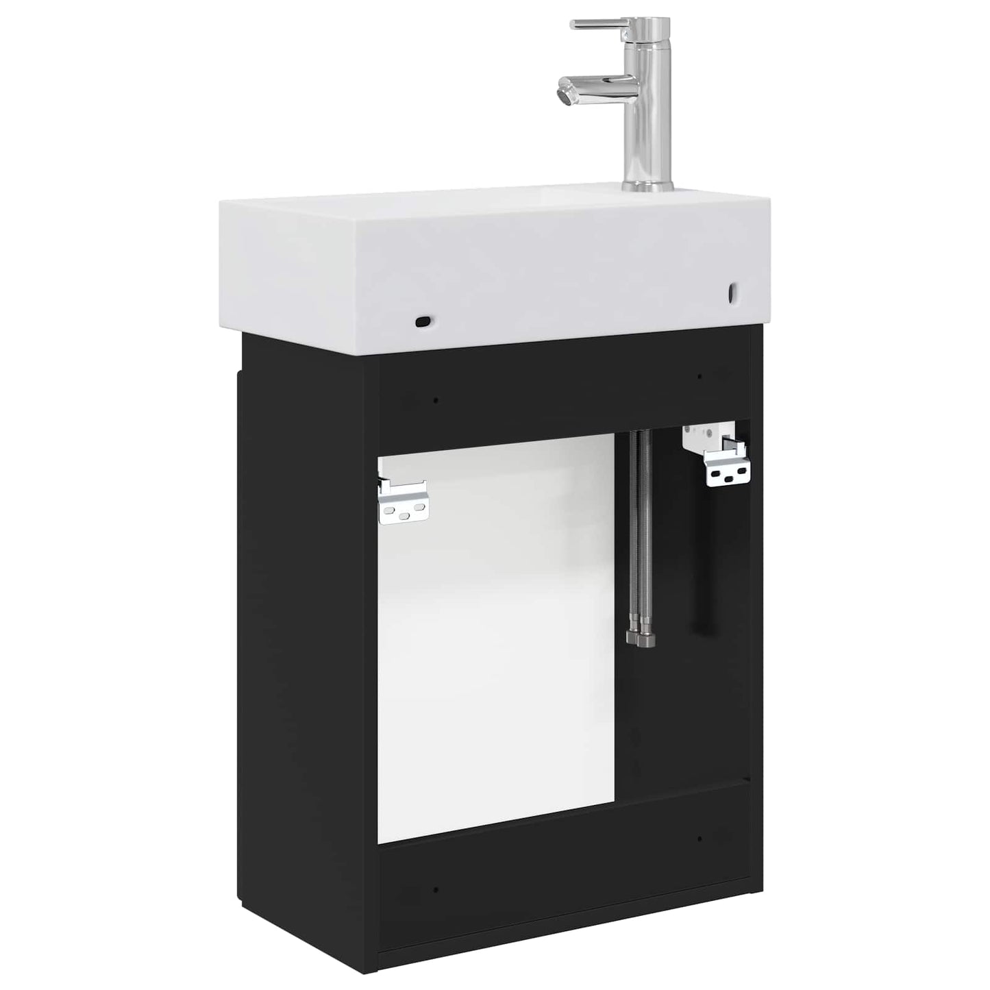 Mobile bagno con rubinetto Nero 45,5 x 25,5 x 84 cm | homemem39