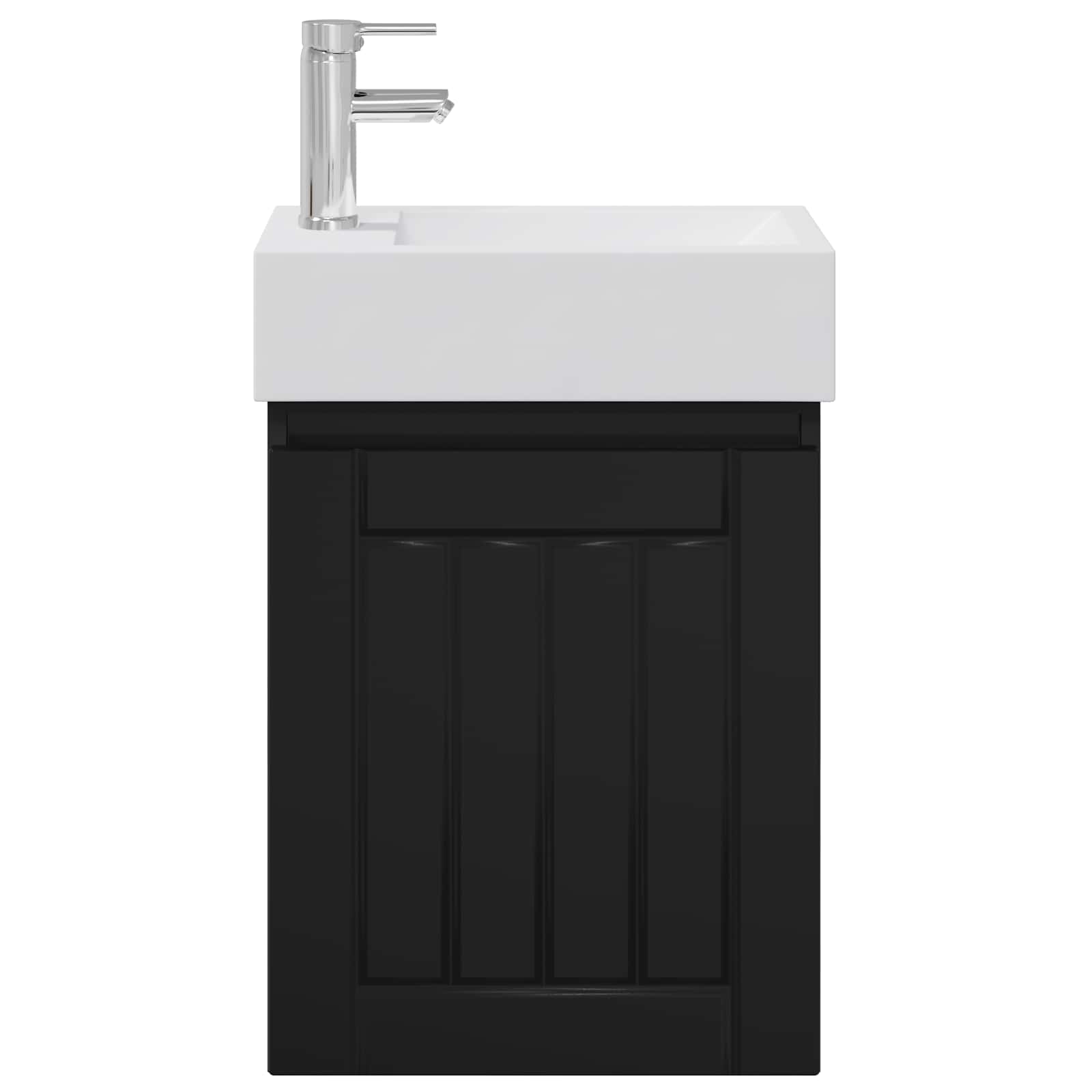 Mobile bagno con rubinetto Nero 45,5 x 25,5 x 84 cm | homemem39