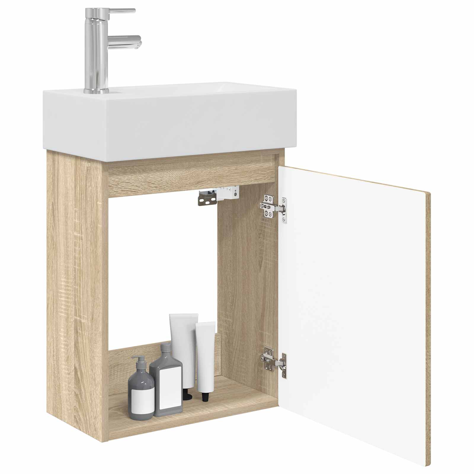 Mobile bagno con rubinetto Rovere Sonoma 45,5 x 25,5 x 84 cm | homemem39