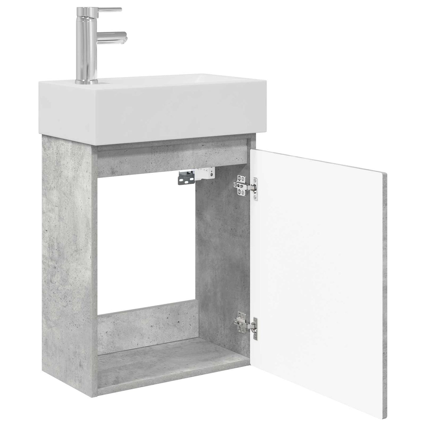 Mobile bagno con rubinetto Grigio Cemento 45,5 x 25,5 x 84 cm | homemem39