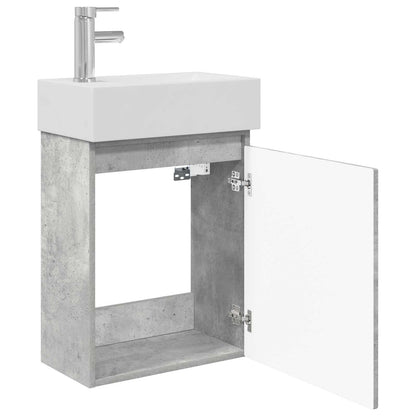 Mobile bagno con rubinetto Grigio Cemento 45,5 x 25,5 x 84 cm | homemem39