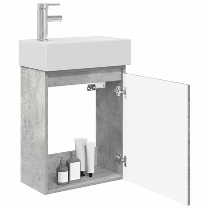Mobile bagno con rubinetto Grigio Cemento 45,5 x 25,5 x 84 cm | homemem39