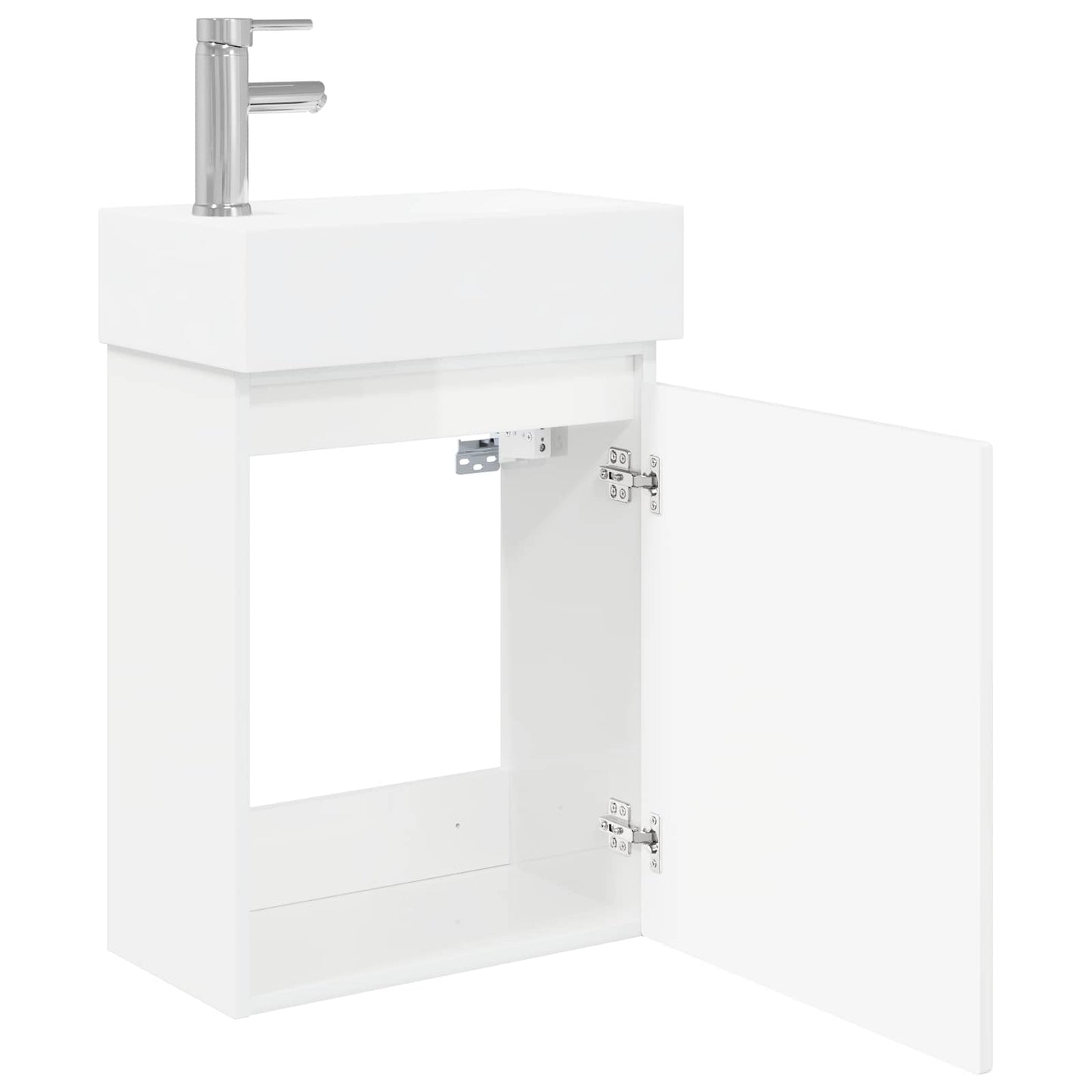 Mobile bagno con rubinetto Bianco Lucido 45,5 x 25,5 x 84 cm | homemem39