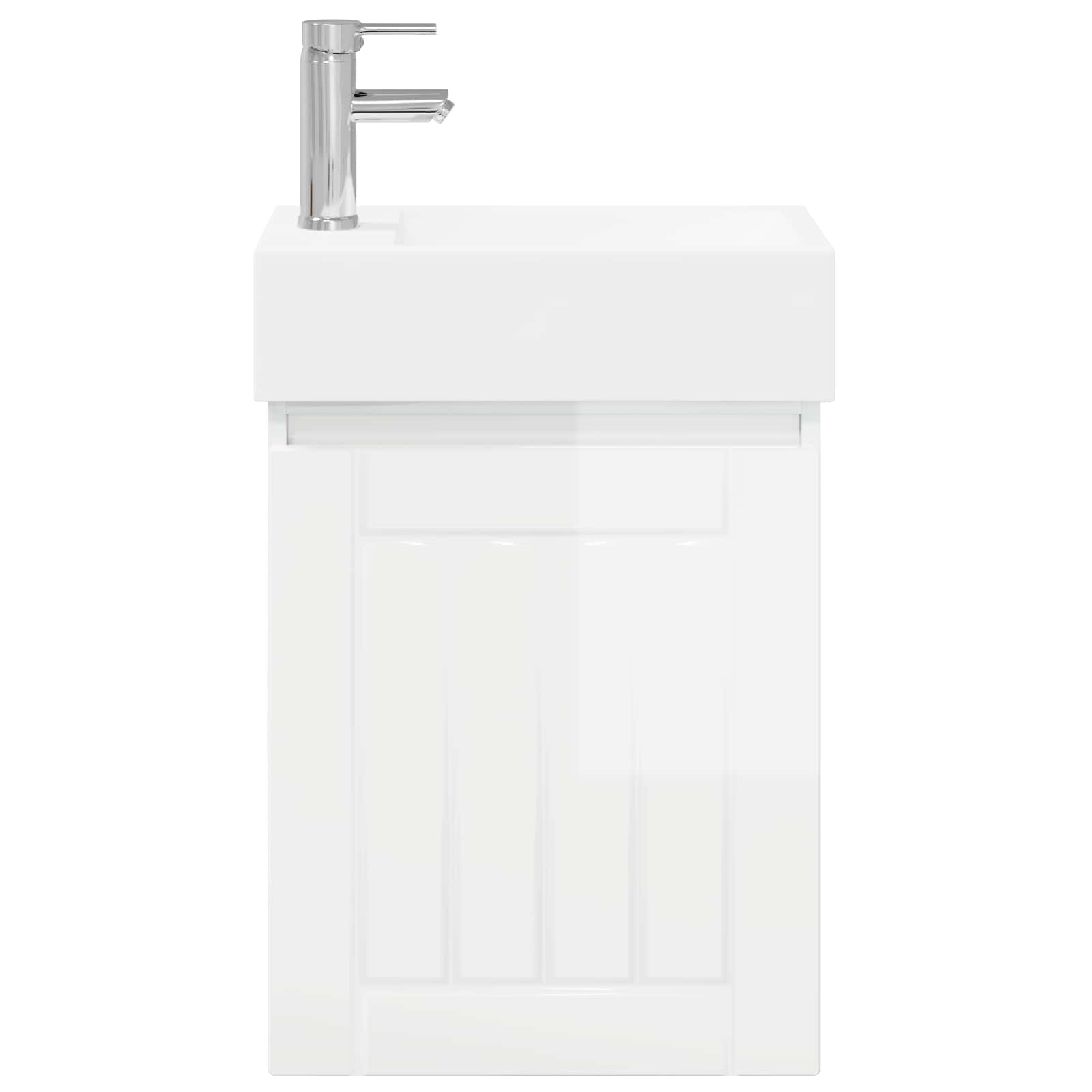 Mobile bagno con rubinetto Bianco Lucido 45,5 x 25,5 x 84 cm | homemem39