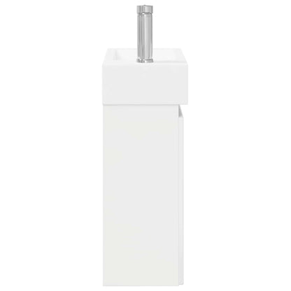 Mobile bagno con rubinetto Bianco Lucido 45,5 x 25,5 x 84 cm | homemem39