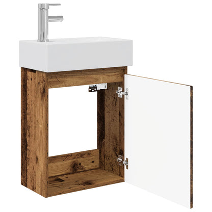 Mobile bagno con rubinetto Legno antico 45,5 x 25,5 x 84 cm | homemem39