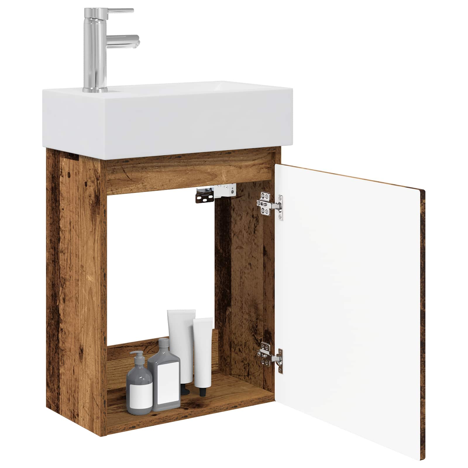 Mobile bagno con rubinetto Legno antico 45,5 x 25,5 x 84 cm | homemem39