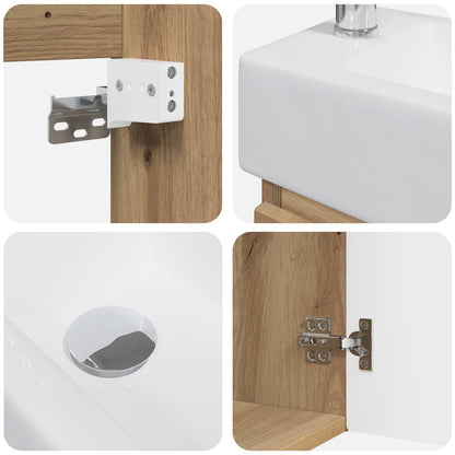 Mobile bagno con rubinetto Rovere Artigianale