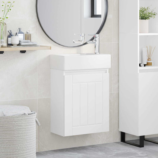Mobile bagno con rubinetto Bianco 45,5 x 25,5 x 84 cm - homemem39