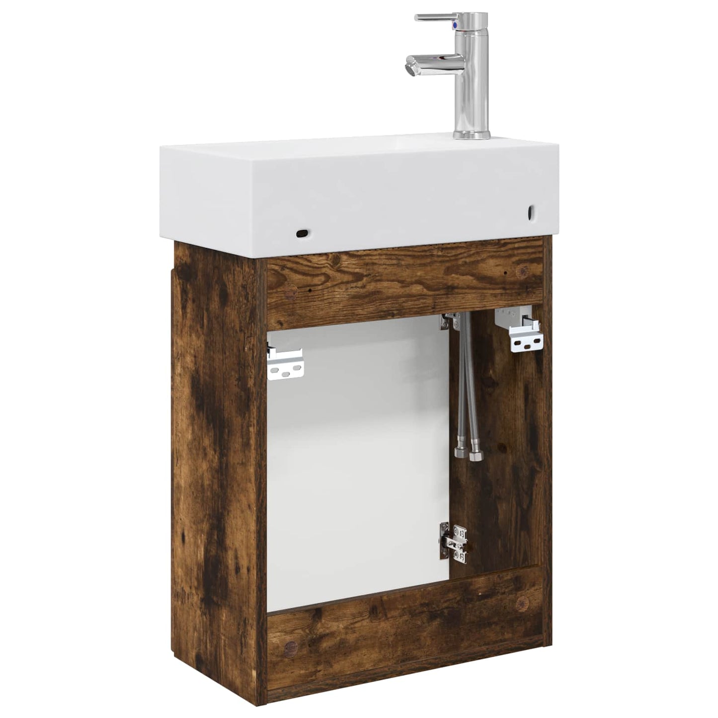 Mobile bagno con rubinetto Rovere Fumo 45,5 x 22,5 x 84 cm | homemem39