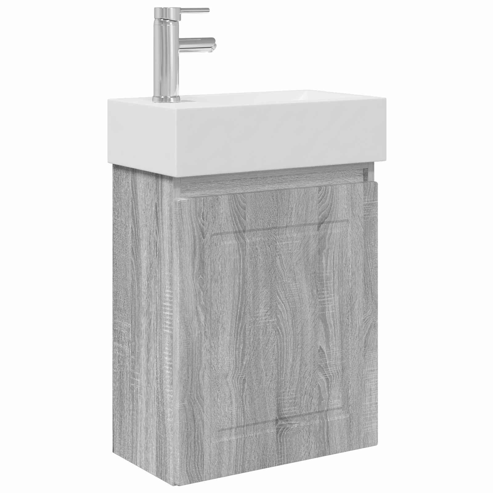 Mobile bagno con rubinetto Sonoma grigio 45,5 x 22,5 x 84 cm | homemem39