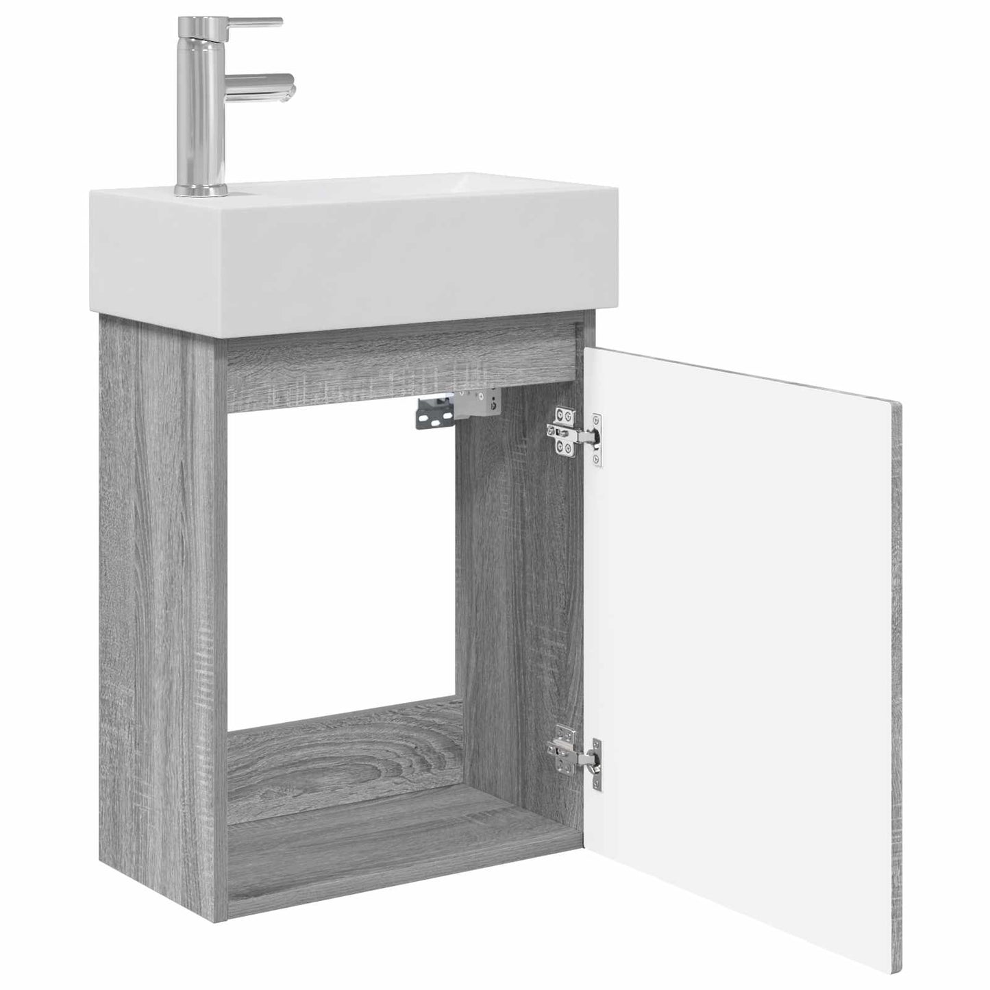 Mobile bagno con rubinetto Sonoma grigio 45,5 x 22,5 x 84 cm | homemem39