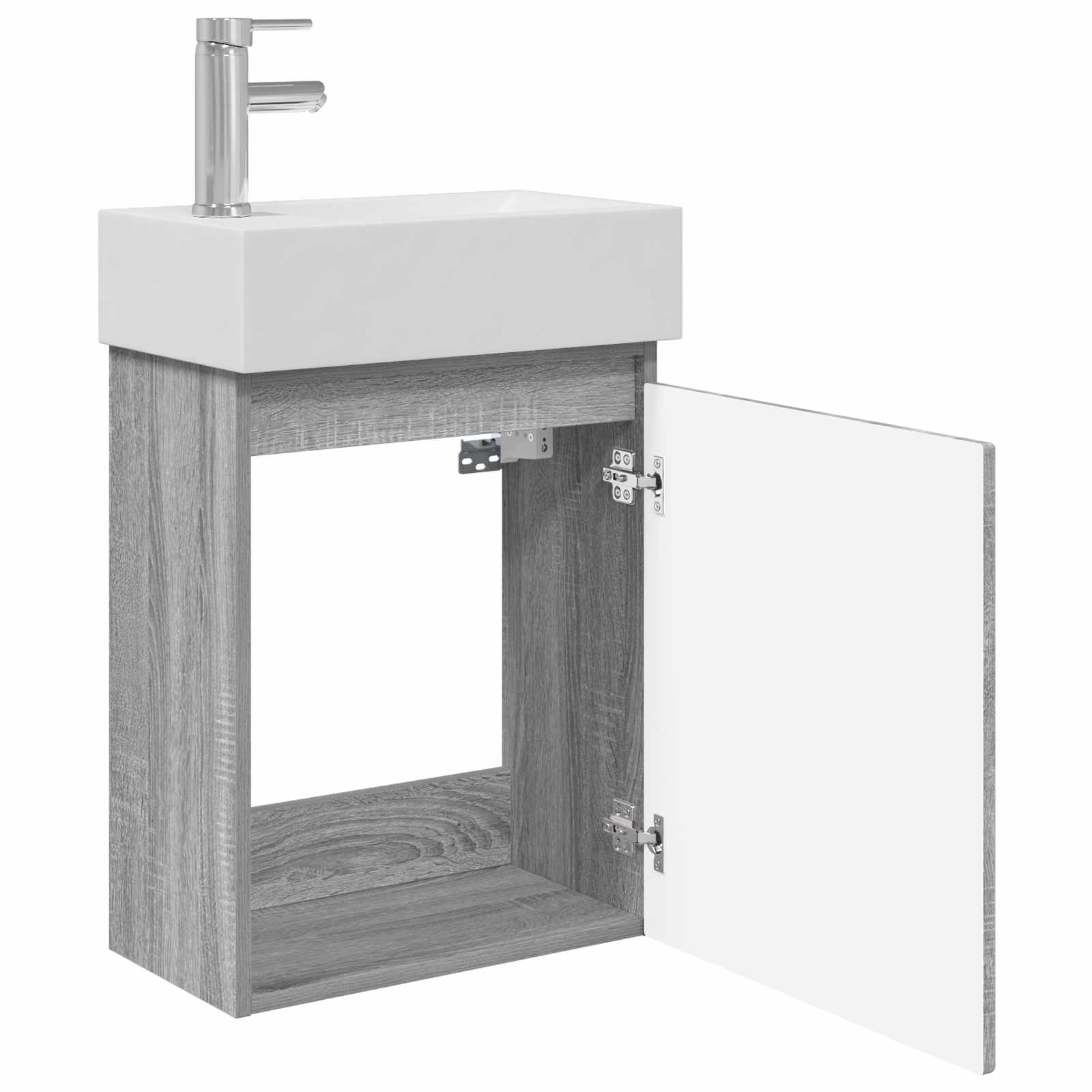 Mobile bagno con rubinetto Sonoma grigio 45,5 x 22,5 x 84 cm | homemem39
