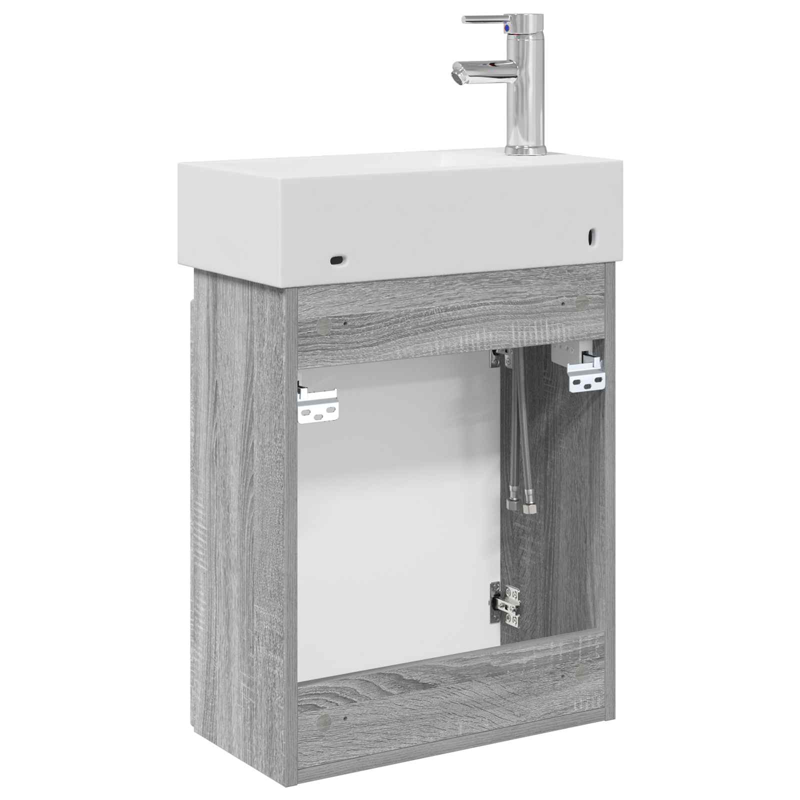 Mobile bagno con rubinetto Sonoma grigio 45,5 x 22,5 x 84 cm | homemem39