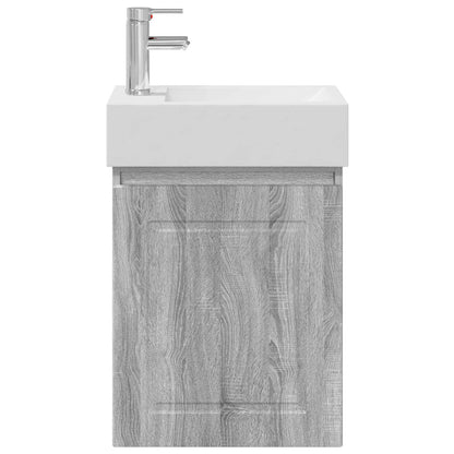 Mobile bagno con rubinetto Sonoma grigio 45,5 x 22,5 x 84 cm | homemem39
