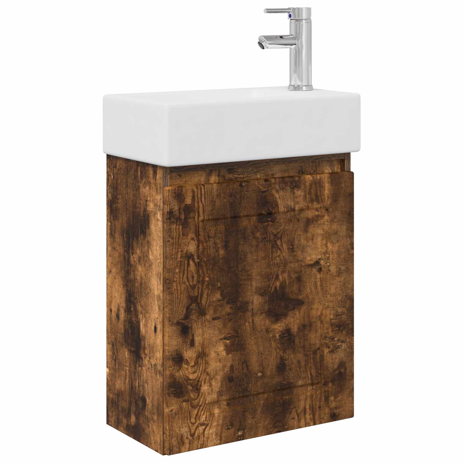 Mobile bagno con rubinetto Rovere Fumo 45,5 x 22,5 x 84 cm | homemem39