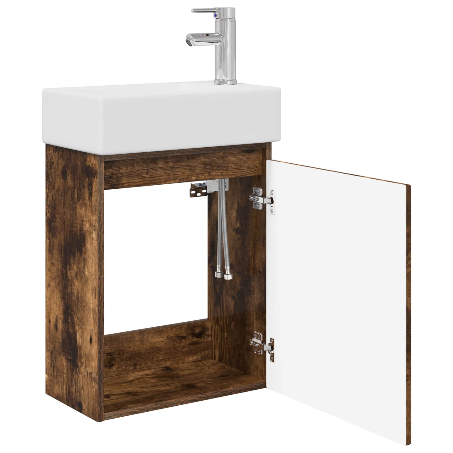 Mobile bagno con rubinetto Rovere Fumo 45,5 x 22,5 x 84 cm | homemem39