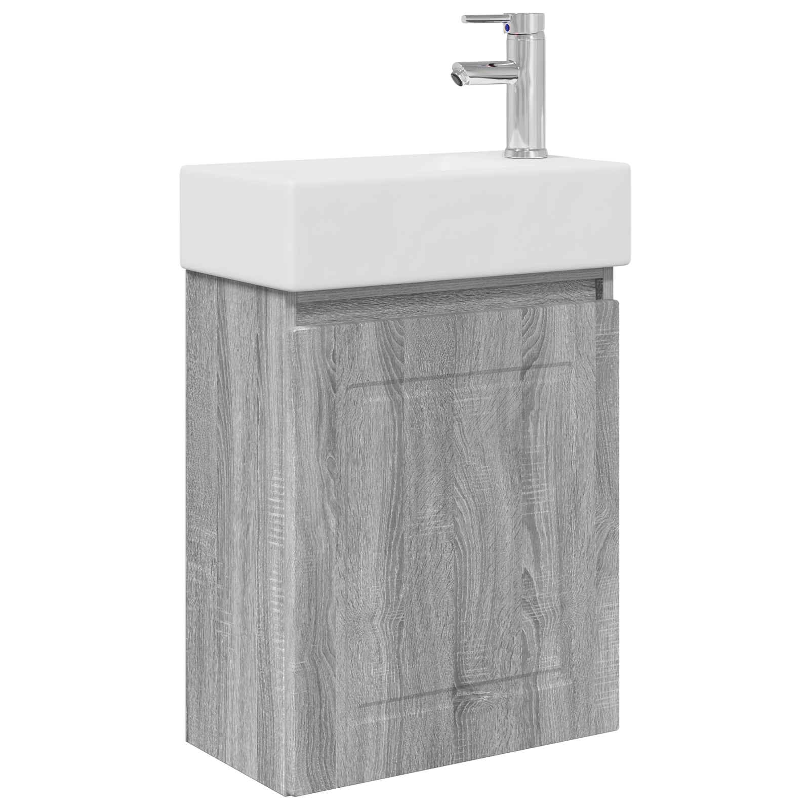 Mobile bagno con rubinetto Sonoma grigio 45,5 x 22,5 x 84 cm | homemem39