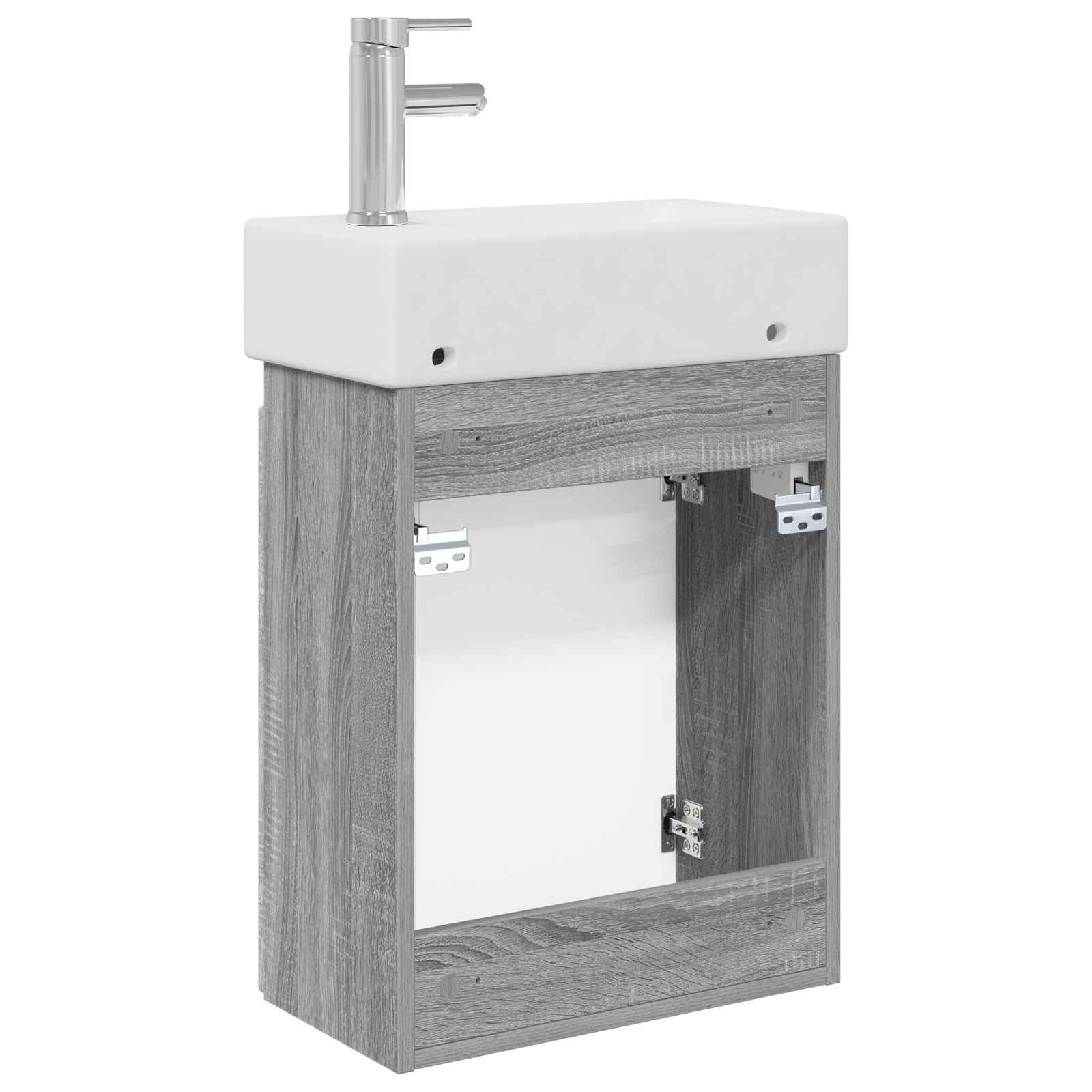 Mobile bagno con rubinetto Sonoma grigio 45,5 x 22,5 x 84 cm | homemem39