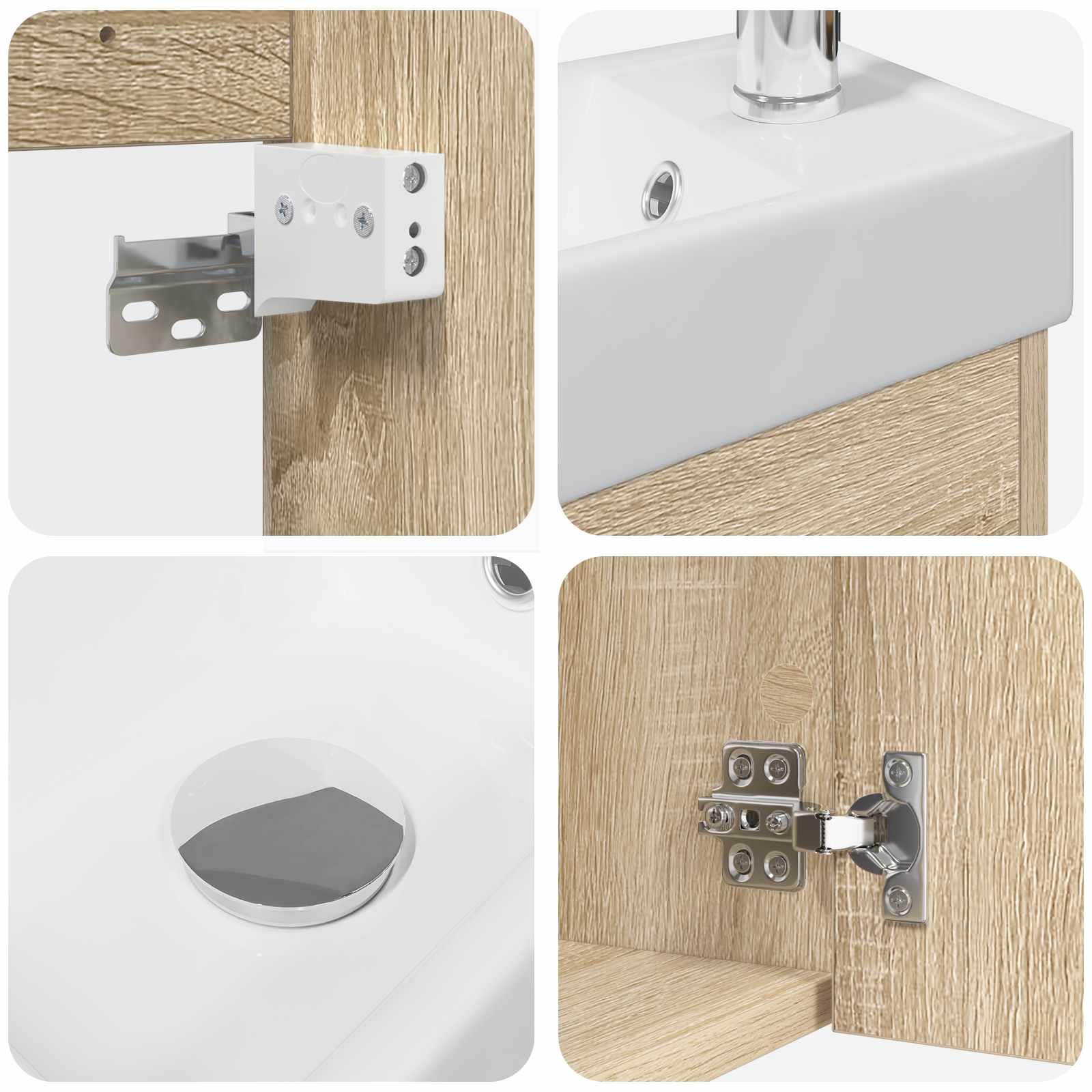 Mobile bagno con rubinetto Rovere Sonoma 40,5 x 22,5 x 62 cm | homemem39