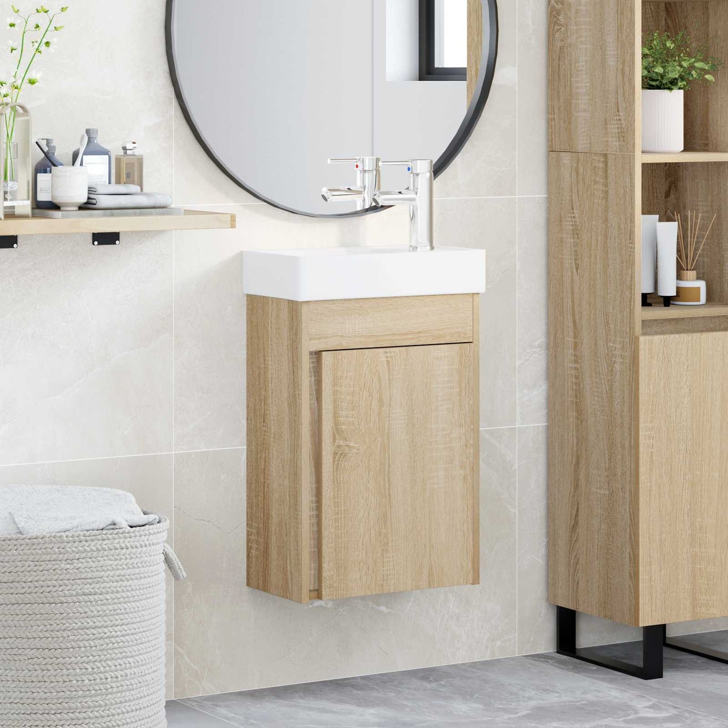 Mobile bagno con rubinetto Rovere Sonoma 40,5 x 22,5 x 62 cm | homemem39