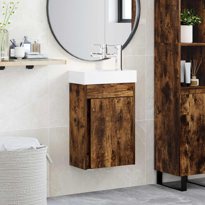 Mobile bagno con rubinetto Rovere Fumo 40,5 x 22,5 x 62 cm | homemem39