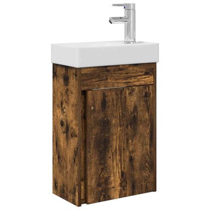 Mobile bagno con rubinetto Rovere Fumo 40,5 x 22,5 x 62 cm | homemem39