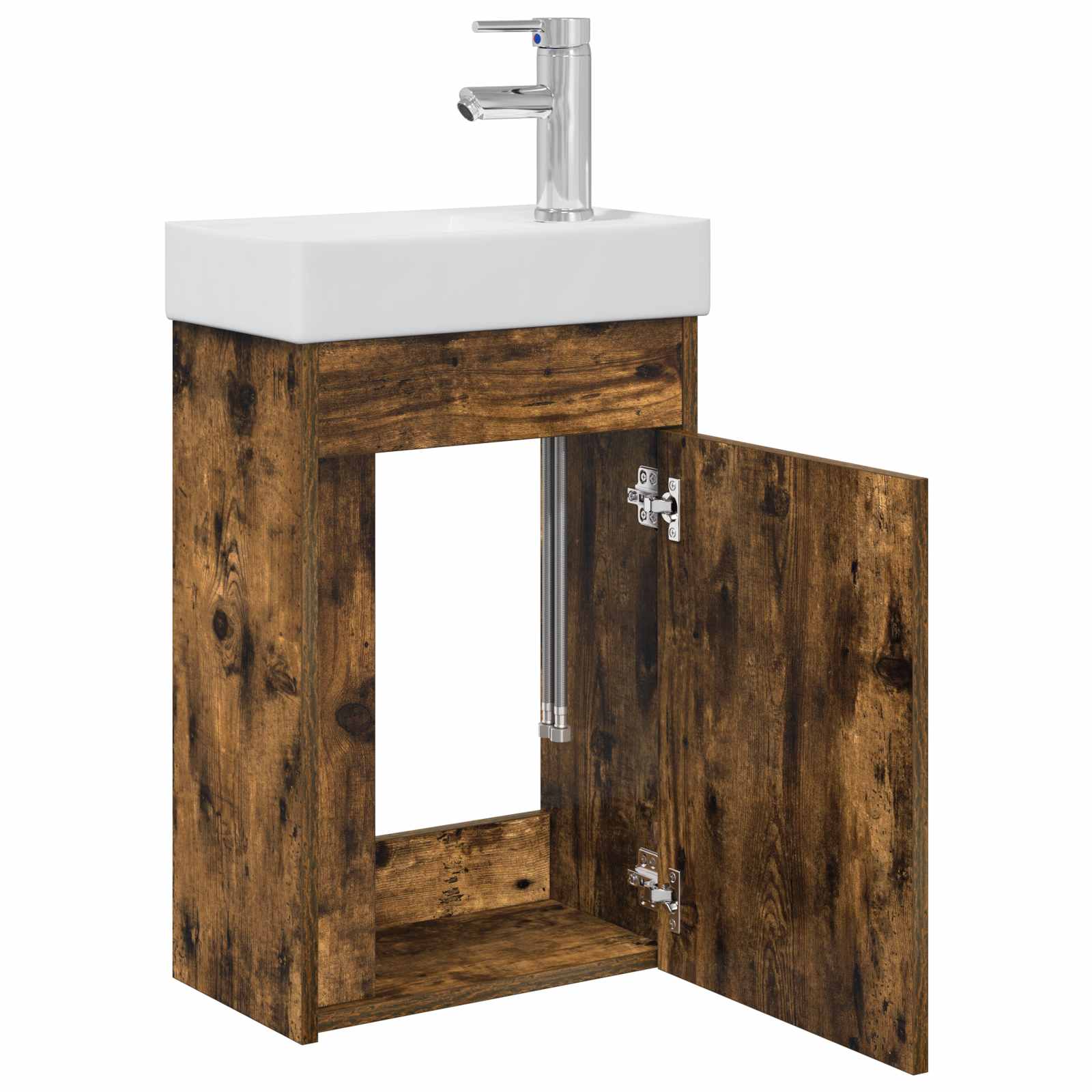 Mobile bagno con rubinetto Rovere Fumo 40,5 x 22,5 x 62 cm | homemem39