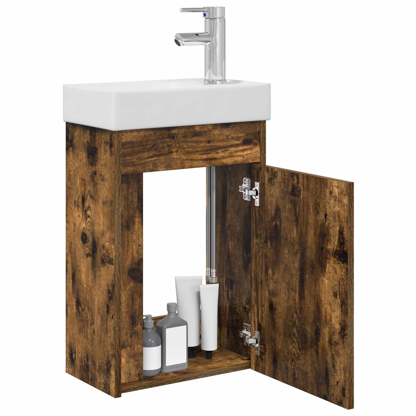 Mobile bagno con rubinetto Rovere Fumo 40,5 x 22,5 x 62 cm | homemem39