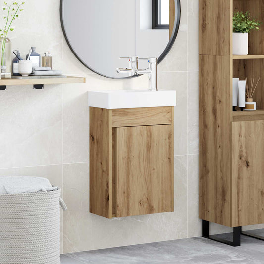 Mobile bagno con rubinetto Rovere Artigianale