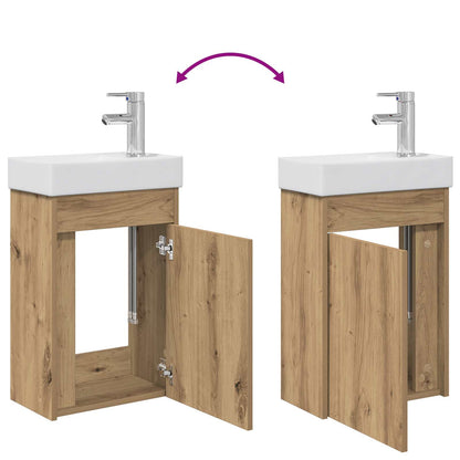Mobile da bagno con lavabo con archiviazione Rovere artigianale | homemem39