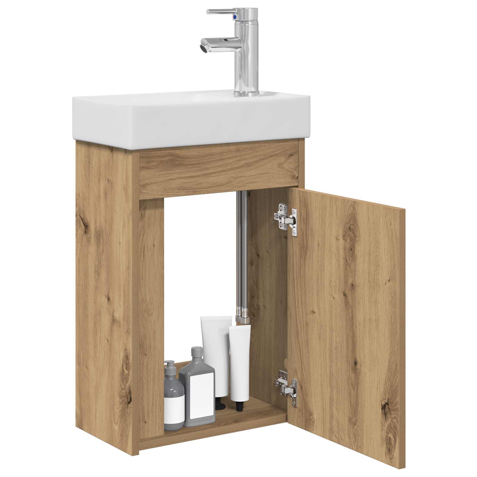 Mobile da bagno con lavabo con archiviazione Rovere artigianale | homemem39