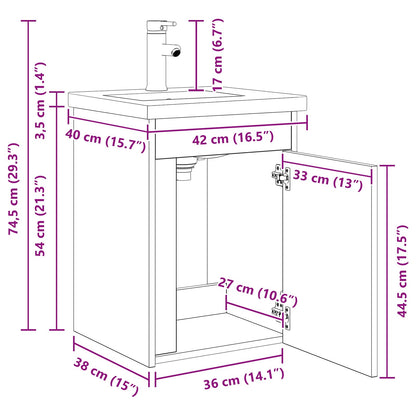 Mobile bagno con rubinetto Bianco 42 x 40 x 74,5 cm | homemem39