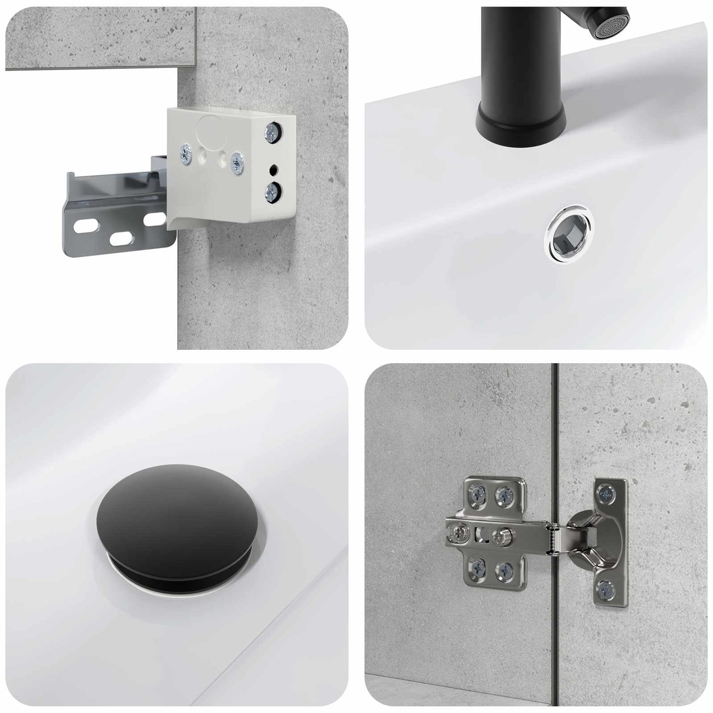 Mobile bagno con rubinetto Grigio Cemento 61 x 40 x 74,5 cm | homemem39
