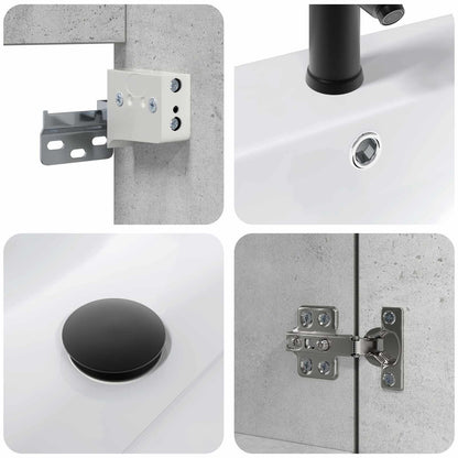 Mobile bagno con rubinetto Grigio Cemento 61 x 40 x 74,5 cm | homemem39